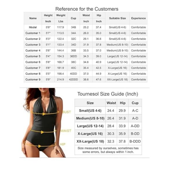 Tournesol Women's One Piece Swimsuit Halter Bathing Suit V Neck Ruched Swimwear - Picture 3 of 5